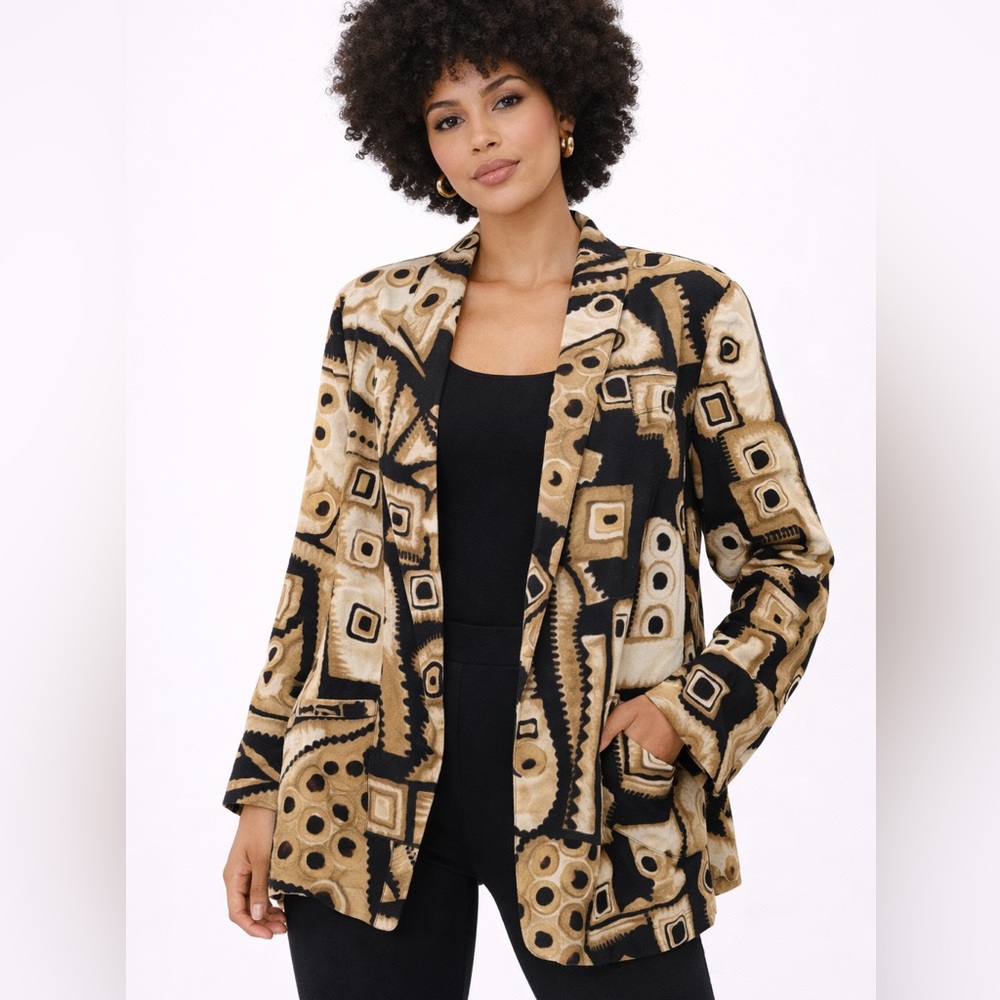 Vintage 80’s Enfourage Abstract Print Blazer – Size M